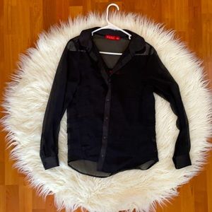 Elle silky shirt with attached cami